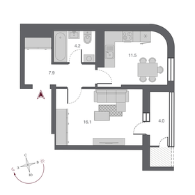 42,2 м², 1-комнатная квартира 9 550 000 ₽ - изображение 72