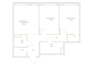 65 м², 3-комнатная квартира 9 390 000 ₽ - изображение 18