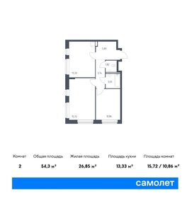 Квартира 54,3 м², 2-комнатная - изображение 1