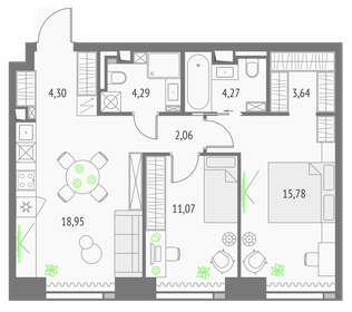 64,6 м², 2-комнатная квартира 36 500 000 ₽ - изображение 107