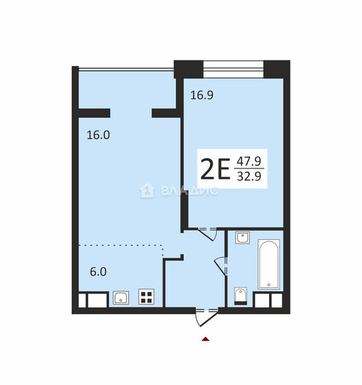 53 м², 2-комнатная квартира 12 650 000 ₽ - изображение 1
