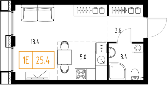 25,8 м², 1-комнатная квартира 10 070 855 ₽ - изображение 81
