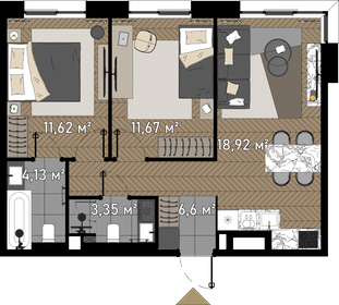 46,8 м², 2-комнатные апартаменты 23 900 000 ₽ - изображение 102