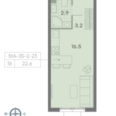 Квартира 22,6 м², студия - изображение 2