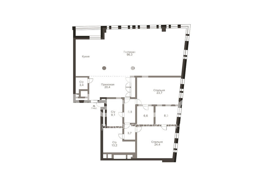 219,4 м², 3-комнатные апартаменты 299 230 560 ₽ - изображение 1
