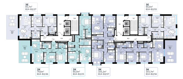 42,5 м², 2-комнатные апартаменты 17 518 500 ₽ - изображение 40