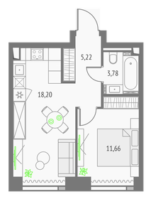 38,3 м², 1-комнатная квартира 20 377 334 ₽ - изображение 87