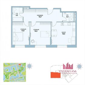 Квартира 73,5 м², 2-комнатная - изображение 1