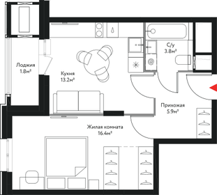 36,8 м², 1-комнатные апартаменты 12 090 750 ₽ - изображение 68
