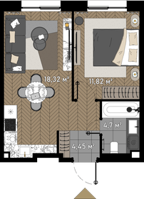 45 м², 1-комнатная квартира 23 700 000 ₽ - изображение 144