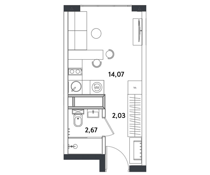 19,1 м², апартаменты-студия 7 841 335 ₽ - изображение 24