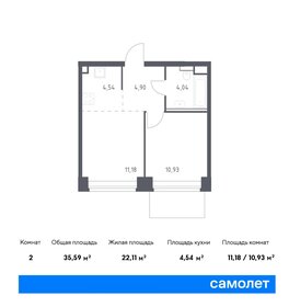 44,2 м², 2-комнатная квартира 14 850 000 ₽ - изображение 168