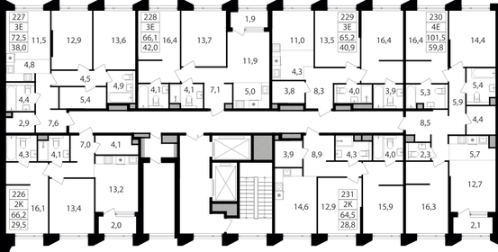 73,3 м², 2-комнатные апартаменты 32 053 600 ₽ - изображение 142