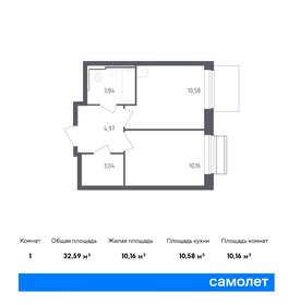 Квартира 32,6 м², 1-комнатная - изображение 1