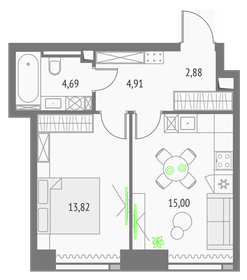 38,9 м², 1-комнатная квартира 21 734 576 ₽ - изображение 94