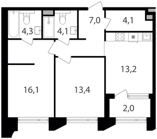 73,3 м², 2-комнатные апартаменты 32 053 600 ₽ - изображение 141