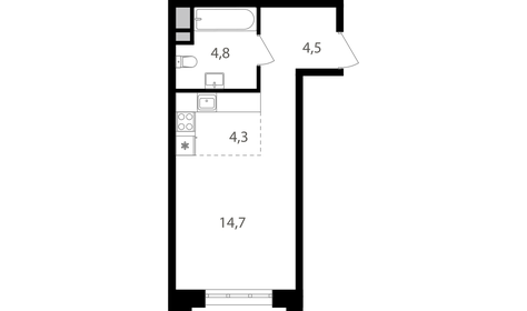 26,6 м², квартира-студия 10 919 300 ₽ - изображение 60
