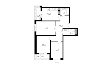 Квартира 79,4 м², 3-комнатная - изображение 1