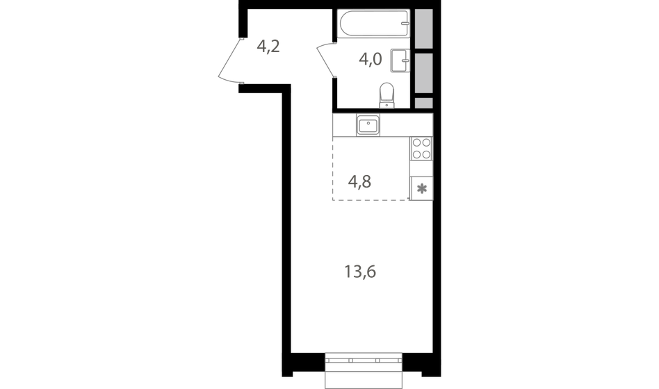 26,6 м², квартира-студия 10 919 300 ₽ - изображение 1