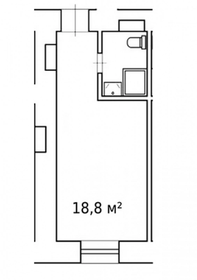 Квартира 18,8 м², студия - изображение 1