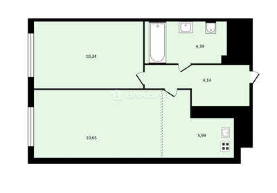 Квартира 35,5 м², 2-комнатная - изображение 1