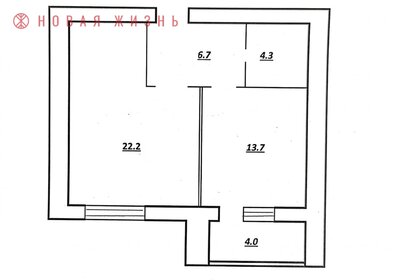 Квартира 50 м², 1-комнатная - изображение 1