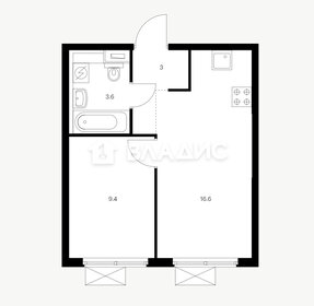 Квартира 32,7 м², 1-комнатная - изображение 1