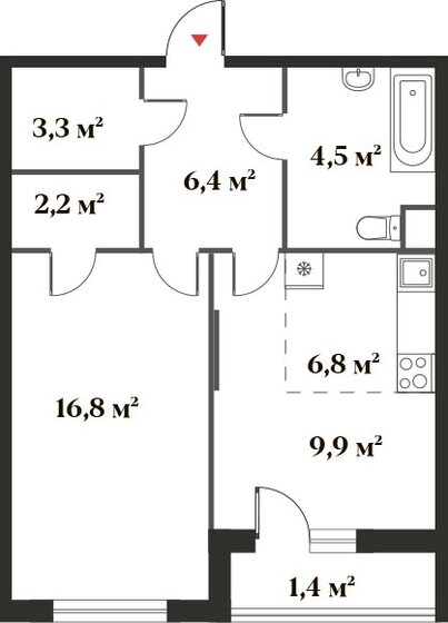 51,3 м², 2-комнатная квартира 13 130 809 ₽ - изображение 1