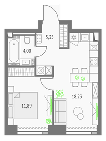 31,8 м², 1-комнатные апартаменты 5 865 557 ₽ - изображение 30