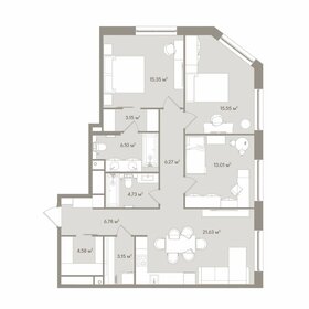 105,3 м², 3-комнатная квартира 134 133 472 ₽ - изображение 149