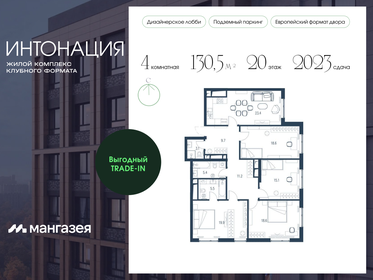 Квартира 130,5 м², 4-комнатная - изображение 1