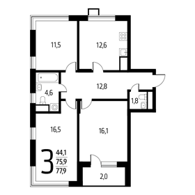 76 м², 3-комнатная квартира 17 670 000 ₽ - изображение 90