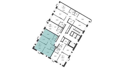 41,1 м², 1-комнатная квартира 6 300 000 ₽ - изображение 62