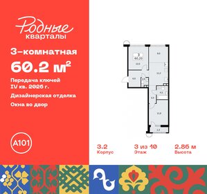 60,2 м², 3-комнатная квартира 11 269 353 ₽ - изображение 22