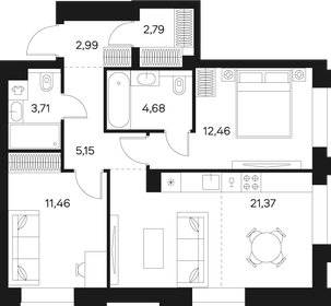 71 м², 2-комнатная квартира 25 750 000 ₽ - изображение 9