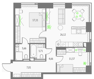 64,6 м², 2-комнатная квартира 36 500 000 ₽ - изображение 133