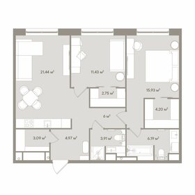 72,5 м², 2-комнатные апартаменты 70 934 336 ₽ - изображение 54