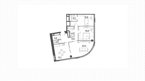 Квартира 96 м², студия - изображение 1
