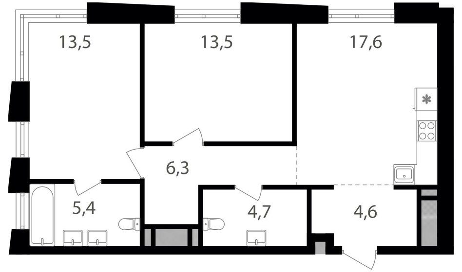 65,6 м², 2-комнатная квартира 21 536 480 ₽ - изображение 1