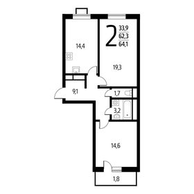 70,6 м², 2-комнатная квартира 13 900 000 ₽ - изображение 96