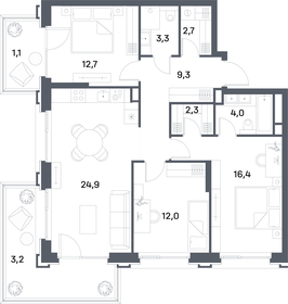 88,3 м², 3-комнатная квартира 39 156 544 ₽ - изображение 68