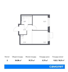 34,6 м², 1-комнатная квартира 7 441 551 ₽ - изображение 73