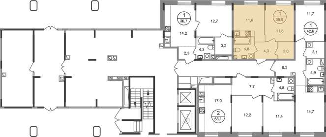 Квартира 35,5 м², 1-комнатная - изображение 2