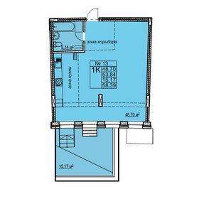 Квартира 58,4 м², 1-комнатная - изображение 1