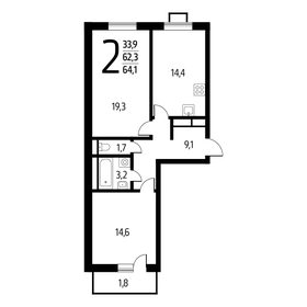70,6 м², 2-комнатная квартира 13 900 000 ₽ - изображение 101