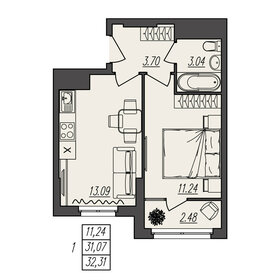 30,7 м², 1-комнатная квартира 3 450 000 ₽ - изображение 127