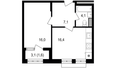 35,5 м², 1-комнатная квартира 18 400 000 ₽ - изображение 17