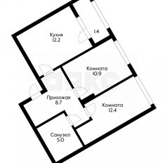 Квартира 49,6 м², 2-комнатная - изображение 4