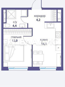 Квартира 34,7 м², 1-комнатная - изображение 1