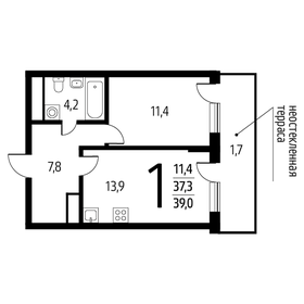 34,2 м², 1-комнатная квартира 7 850 000 ₽ - изображение 88